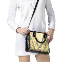 Hawaii Pikake Lokelani Plumeria Lei Shoulder Handbag Yellow Palaka Motifs LT05 - Polynesian Pride