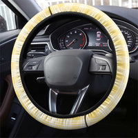 Hawaii Pikake Lokelani Plumeria Lei Steering Wheel Cover Yellow Palaka Motifs LT05 - Polynesian Pride