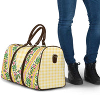 Hawaii Pikake Lokelani Plumeria Lei Travel Bag Yellow Palaka Motifs LT05 - Polynesian Pride