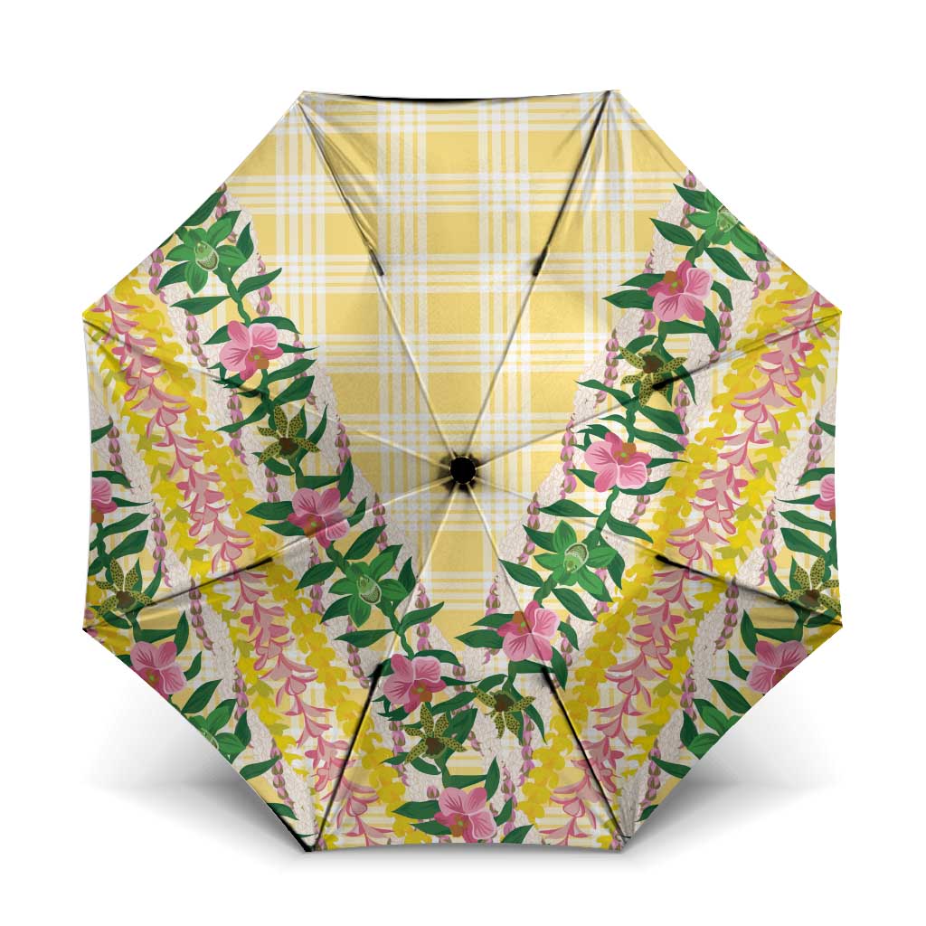 Hawaii Pikake Lokelani Plumeria Lei Umbrella Yellow Palaka Motifs LT05 One Size Folded 11.42 inch Opened Diameter 37.4 inch Yellow - Polynesian Pride