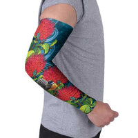 New Zealand Matariki Piwakawaka Arm Sleeves Maori Koru With Pohutukawa Flowers