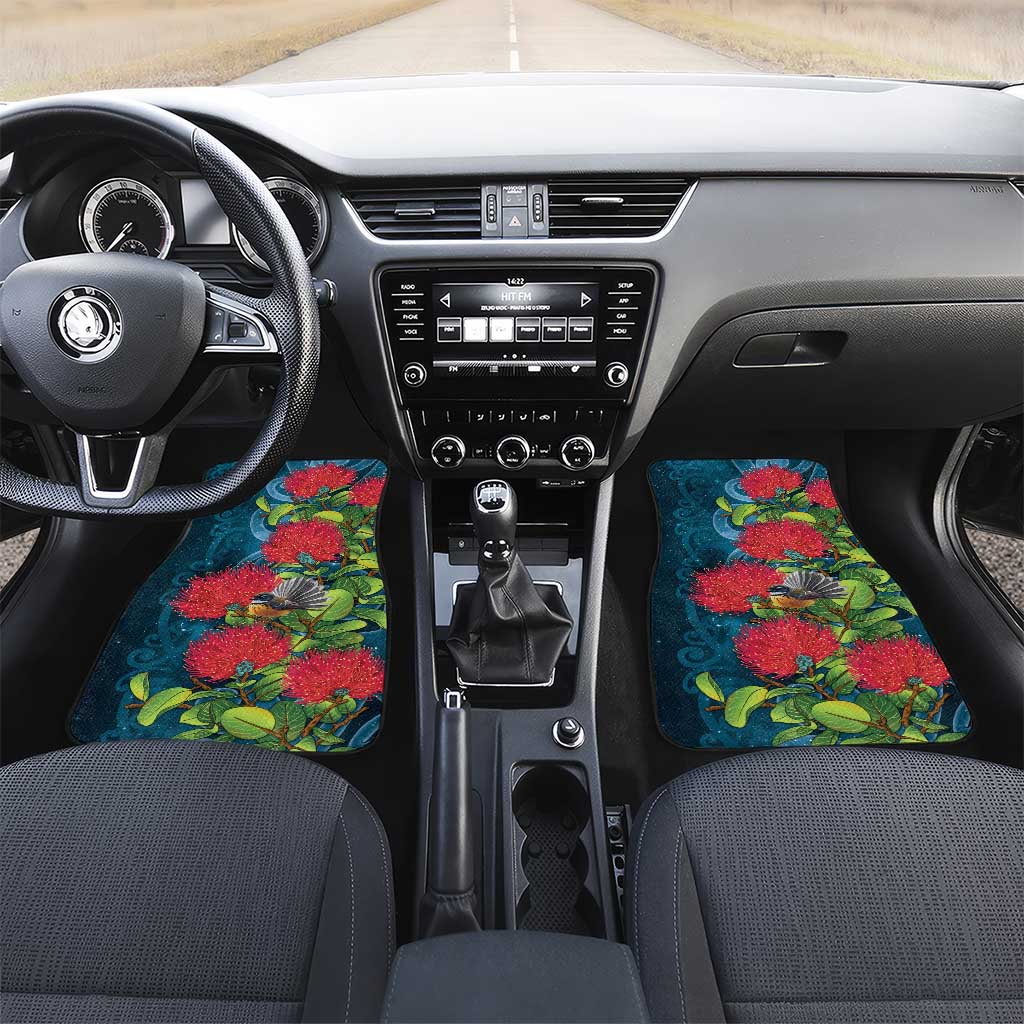 New Zealand Matariki Piwakawaka Car Mats Maori Koru With Pohutukawa Flowers