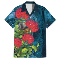 New Zealand Matariki Piwakawaka Family Matching Mermaid Dress and Hawaiian Shirt Maori Koru With Pohutukawa Flowers