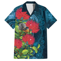 New Zealand Matariki Piwakawaka Hawaiian Shirt Maori Koru With Pohutukawa Flowers