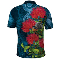 New Zealand Matariki Piwakawaka Polo Shirt Maori Koru With Pohutukawa Flowers
