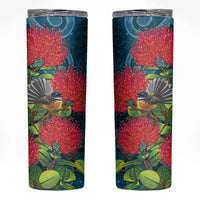 New Zealand Matariki Piwakawaka Skinny Tumbler Maori Koru With Pohutukawa Flowers