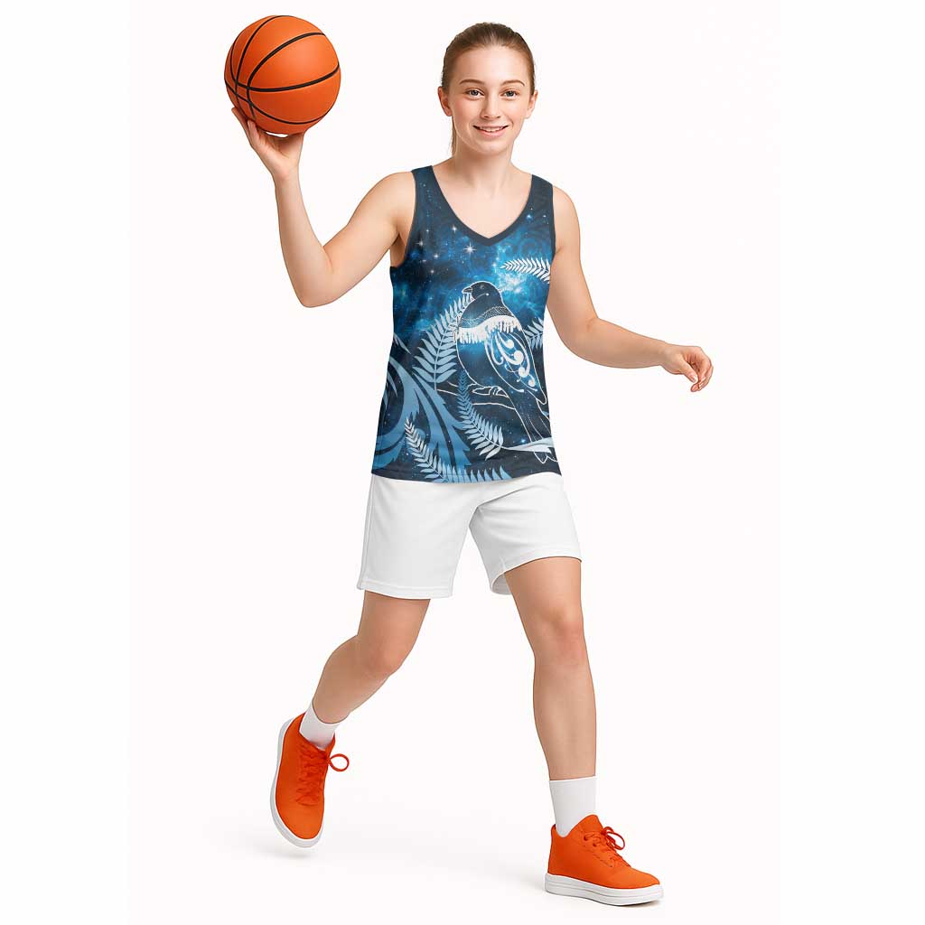 New Zealand Matariki Basketball Jersey Pigeon Kereru Maori Fern Art