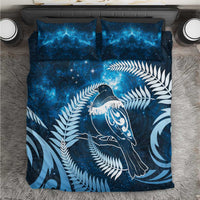 New Zealand Matariki Bedding Set Pigeon Kereru Maori Fern Art LT05 Blue - Polynesian Pride