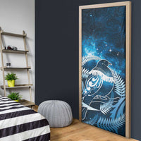 New Zealand Matariki Door Cover Pigeon Kereru Maori Fern Art