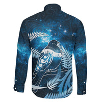 New Zealand Matariki Family Matching Off The Shoulder Long Sleeve Dress and Hawaiian Shirt Pigeon Kereru Maori Fern Art