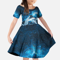 New Zealand Matariki Family Matching Puletasi and Hawaiian Shirt Pigeon Kereru Maori Fern Art