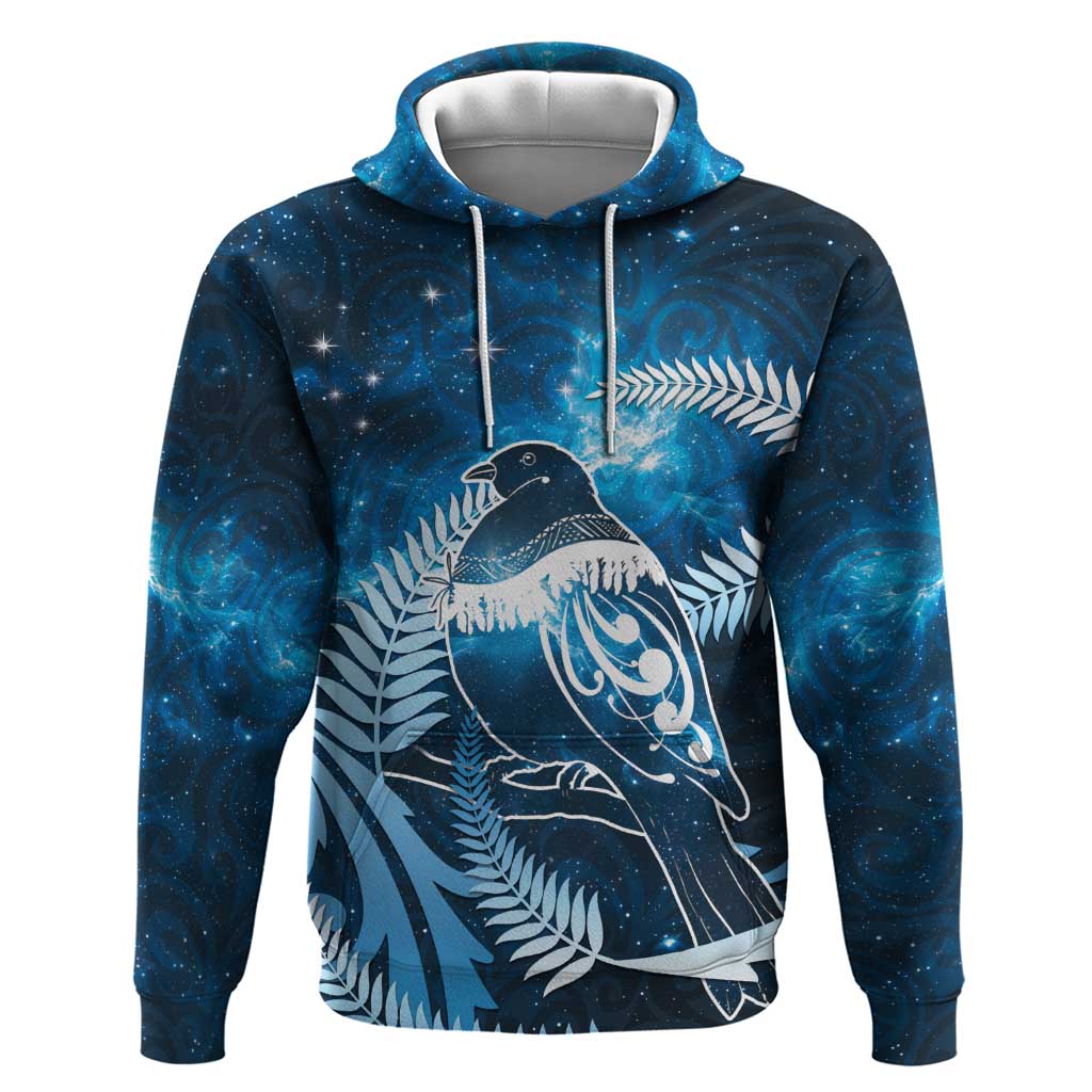 New Zealand Matariki Hoodie Pigeon Kereru Maori Fern Art