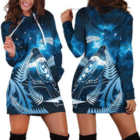 New Zealand Matariki Hoodie Dress Pigeon Kereru Maori Fern Art