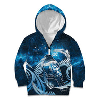 New Zealand Matariki Kid Hoodie Pigeon Kereru Maori Fern Art