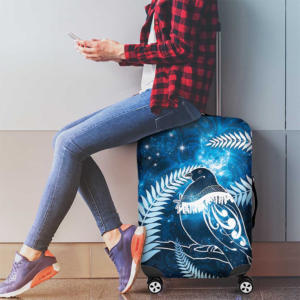 New Zealand Matariki Luggage Cover Pigeon Kereru Maori Fern Art