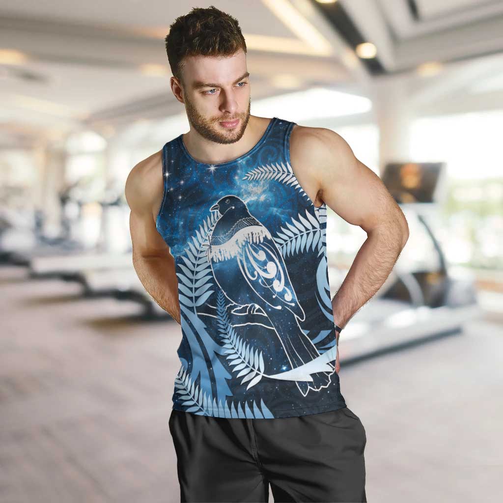 New Zealand Matariki Men Tank Top Pigeon Kereru Maori Fern Art LT05 Blue - Polynesian Pride