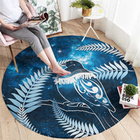 New Zealand Matariki Round Carpet Pigeon Kereru Maori Fern Art