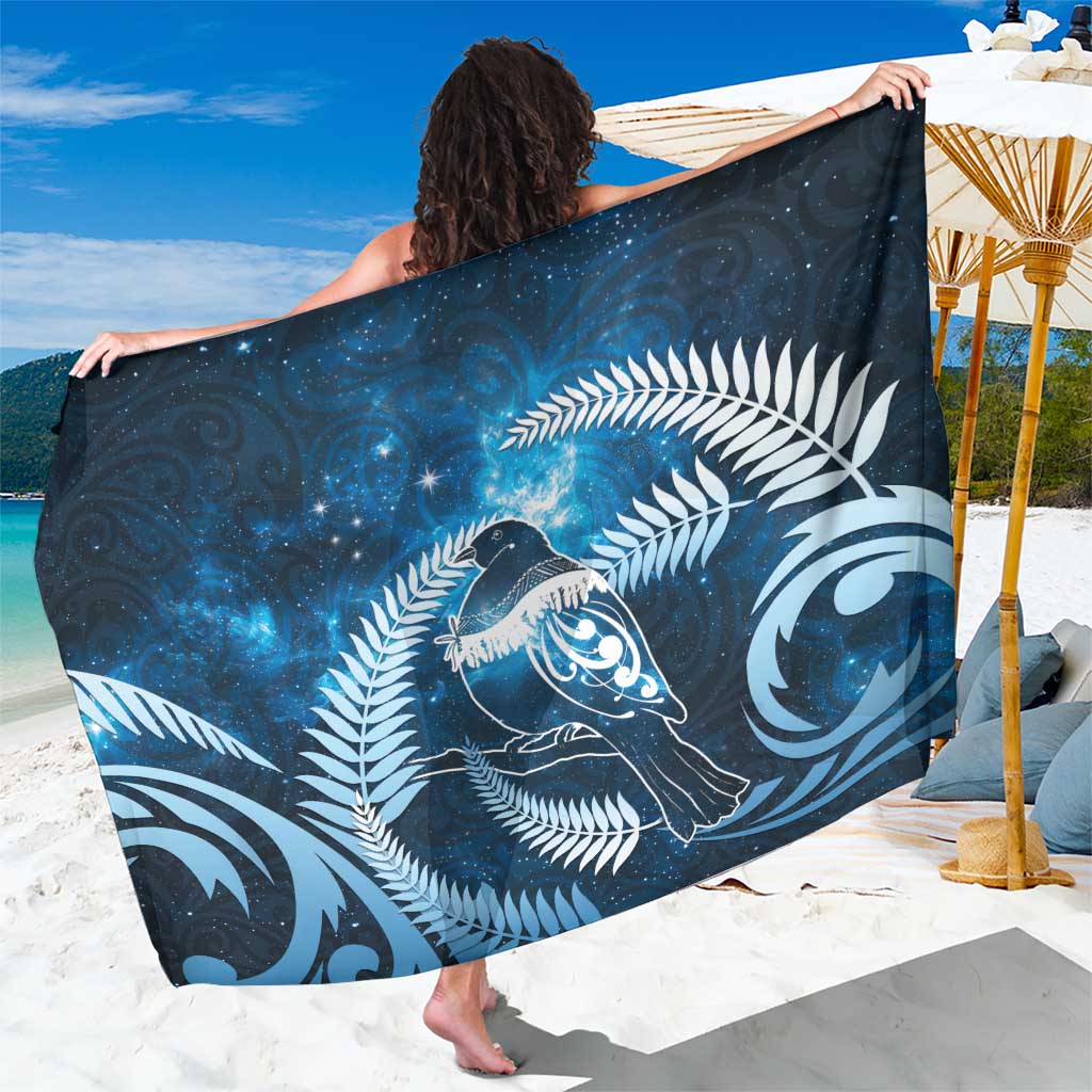 New Zealand Matariki Sarong Pigeon Kereru Maori Fern Art LT05 One Size 44 x 66 inches Blue - Polynesian Pride