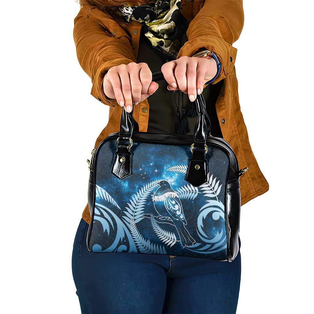 New Zealand Matariki Shoulder Handbag Pigeon Kereru Maori Fern Art LT05 One Size Blue - Polynesian Pride