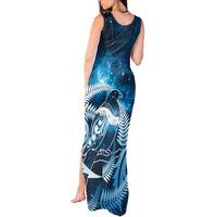 New Zealand Matariki Tank Maxi Dress Pigeon Kereru Maori Fern Art