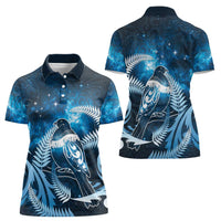 New Zealand Matariki Women Polo Shirt Pigeon Kereru Maori Fern Art