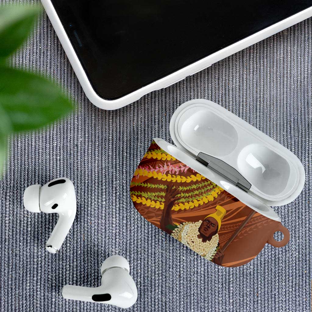 Hawaii King Kamehameha AirPods Case Hawaiian Kakau Pattern With Leis LT05 - Polynesian Pride