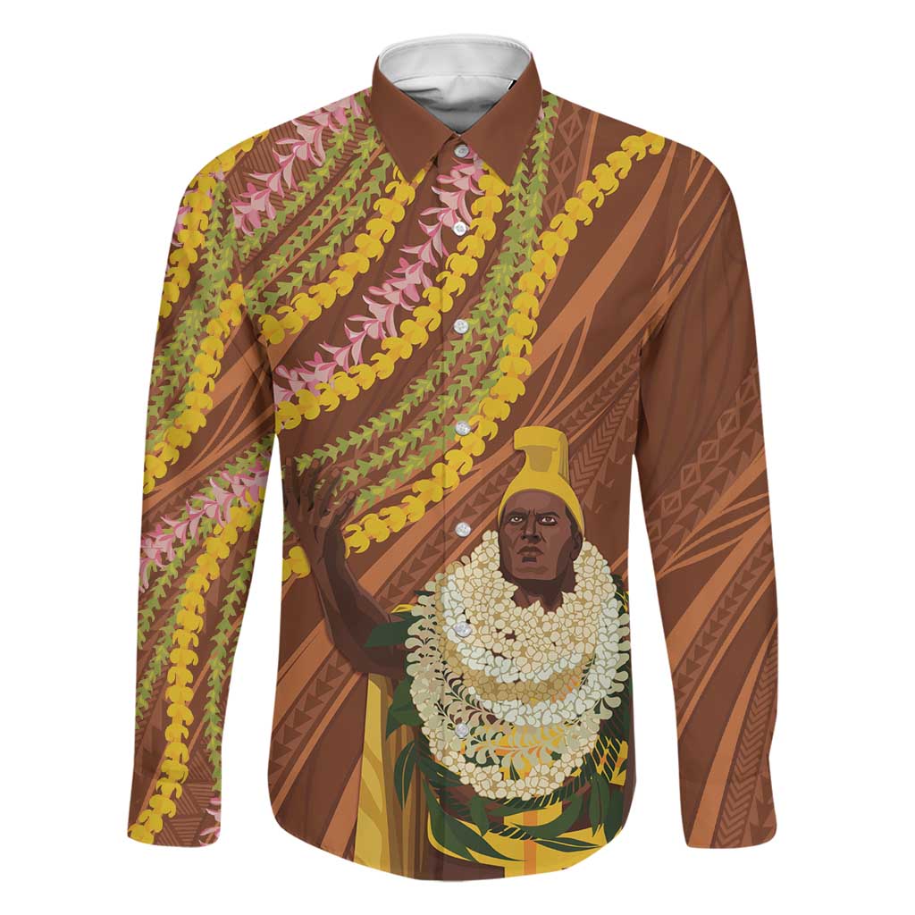 Hawaii King Kamehameha Family Matching Mermaid Dress and Hawaiian Shirt Hawaiian Kakau Pattern With Leis