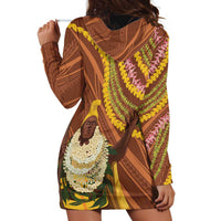 Hawaii King Kamehameha Hoodie Dress Hawaiian Kakau Pattern With Leis LT05 - Polynesian Pride