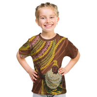 Hawaii King Kamehameha Kid T Shirt Hawaiian Kakau Pattern With Leis