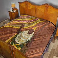 Hawaii King Kamehameha Quilt Hawaiian Kakau Pattern With Leis LT05 - Polynesian Pride