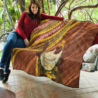 Hawaii King Kamehameha Quilt Hawaiian Kakau Pattern With Leis LT05 - Polynesian Pride