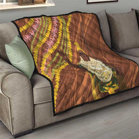 Hawaii King Kamehameha Quilt Hawaiian Kakau Pattern With Leis LT05 - Polynesian Pride