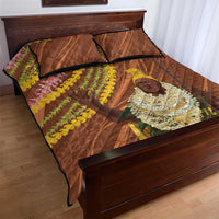 Hawaii King Kamehameha Quilt Bed Set Hawaiian Kakau Pattern With Leis LT05 - Polynesian Pride