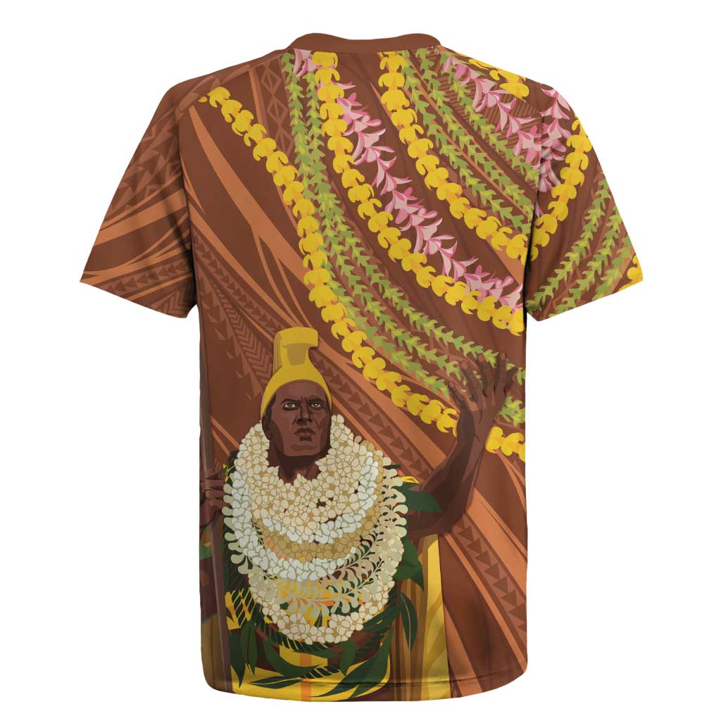 Hawaii King Kamehameha Rugby Jersey Hawaiian Kakau Pattern With Leis LT05 - Polynesian Pride