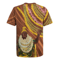 Hawaii King Kamehameha Rugby Jersey Hawaiian Kakau Pattern With Leis LT05 - Polynesian Pride
