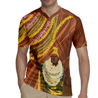 Hawaii King Kamehameha Rugby Jersey Hawaiian Kakau Pattern With Leis LT05 - Polynesian Pride