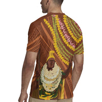 Hawaii King Kamehameha Rugby Jersey Hawaiian Kakau Pattern With Leis LT05 - Polynesian Pride