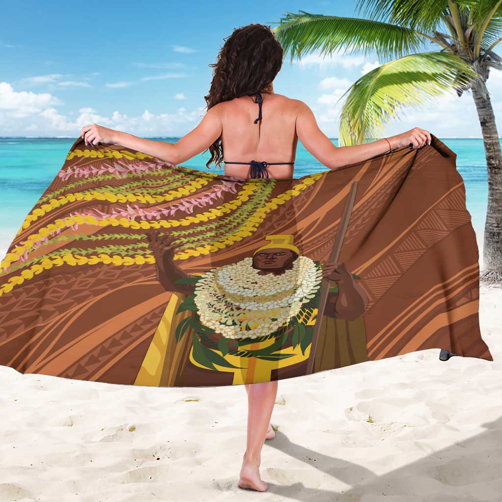 Hawaii King Kamehameha Sarong Hawaiian Kakau Pattern With Leis LT05 - Polynesian Pride