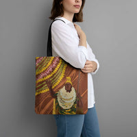 Hawaii King Kamehameha Tote Bag Hawaiian Kakau Pattern With Leis LT05 - Polynesian Pride