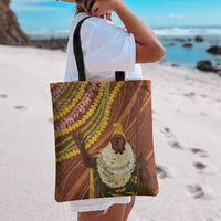 Hawaii King Kamehameha Tote Bag Hawaiian Kakau Pattern With Leis LT05 - Polynesian Pride