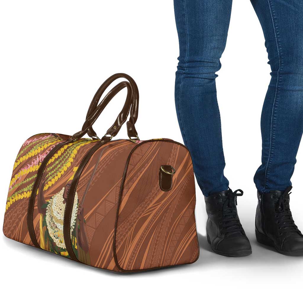 Hawaii King Kamehameha Travel Bag Hawaiian Kakau Pattern With Leis LT05 - Polynesian Pride
