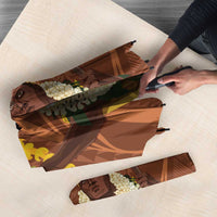 Hawaii King Kamehameha Umbrella Hawaiian Kakau Pattern With Leis LT05 - Polynesian Pride