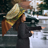 Hawaii King Kamehameha Umbrella Hawaiian Kakau Pattern With Leis LT05 - Polynesian Pride
