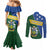 Personalised Solomon Islands Independence Day Couples Matching Mermaid Dress and Long Sleeve Button Shirt With Coat Of Arms