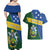 Personalised Solomon Islands Independence Day Couples Matching Off Shoulder Maxi Dress and Hawaiian Shirt With Coat Of Arms