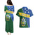 Personalised Solomon Islands Independence Day Couples Matching Puletasi and Hawaiian Shirt With Coat Of Arms