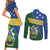 Personalised Solomon Islands Independence Day Couples Matching Short Sleeve Bodycon Dress and Long Sleeve Button Shirt With Coat Of Arms