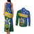 Personalised Solomon Islands Independence Day Couples Matching Tank Maxi Dress and Long Sleeve Button Shirt With Coat Of Arms