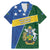 Personalised Solomon Islands Independence Day Family Matching Mermaid Dress and Hawaiian Shirt With Coat Of Arms