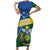 Personalised Solomon Islands Independence Day Family Matching Short Sleeve Bodycon Dress and Hawaiian Shirt With Coat Of Arms